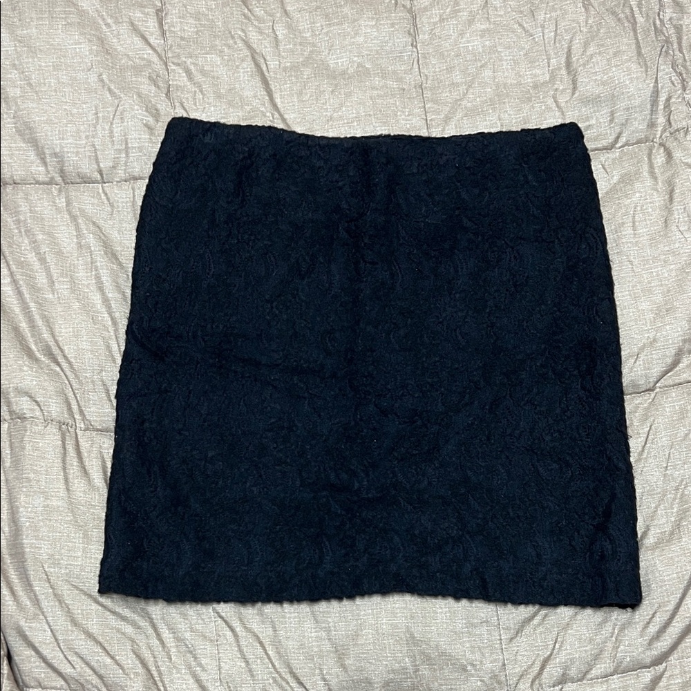 J.Jill Chic Black Lace Wool Blend Skirt 12
